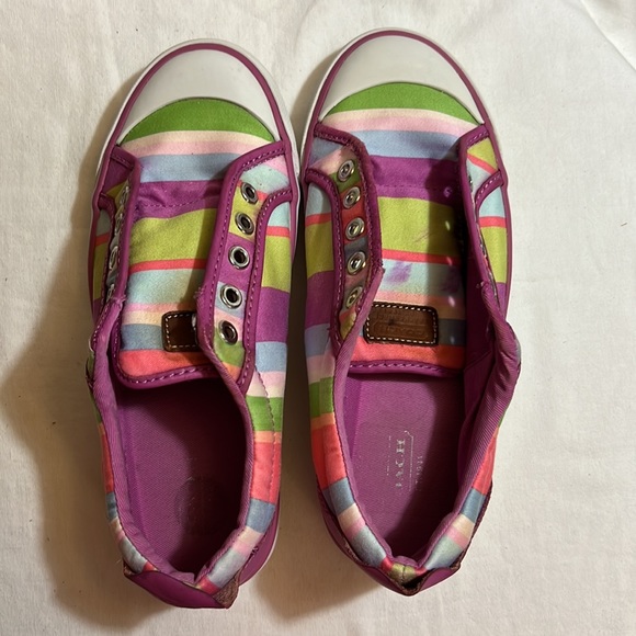 COACH SIGNATURE Women's Barrett Multi Stripes “Rainbow” Sneakers Size 6.5 B - Picture 4 of 10